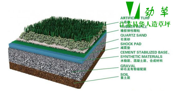 人造草坪廠家做的人造草坪結(jié)構(gòu)圖